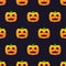 Pixel art halloween pumpkin lanterns. Seamless pattern with 8 bit pumpkin. Icon Jack-o\\\'-lantern in retro style