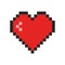 Pixel art heart icon. Retro game symbol. Template design for Valentine\\\'s Day greeting card  nerds  gamers  IT developers