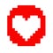 Pixel art heart love color icon valentine set