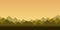 pixel art horizontal illustration of silhouettes of sharp mountains under the morning sky in retro platformer style