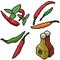 Pixel art isolated chili spices