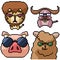 Pixel art isolated cool glasses animal