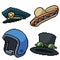 Pixel art isolated different head wear