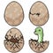 Pixel art isolated dinosaur egg hatch
