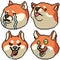 Pixel art isolated dog emotion