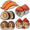 Pixel art isolated fancy sushi