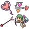 Pixel art isolated love cupid