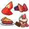 Pixel art isolated strawberry dessert