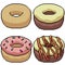 Pixel art isolated sweet donut