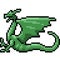 pixel art jade dragon sculppture