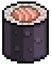 Pixel art japanese food sushi icon for 8bit game