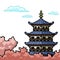 Pixel art japanese tall tower