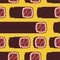 Pixel art Jerky dry-cured sausage Pattern seamless . 8 bit sujuk meat delicacy Background