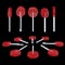 Pixel art lollipops isolated on black background