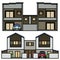 Pixel art modern twin house