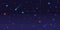 Pixel art night sky. Starry space with shooting stars, 8 bit pixelated video game galaxy seamless vector background