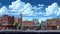 Pixel Art Of Oxford On The Prairie With Art Nouveau Style And Ps1 Graphics