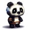 Pixel Art Panda: A Cute Minecraft Character With Shiny Eyes