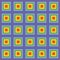 Pixel art pattern rainbow squares ornament