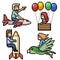 pixel art people flying dream