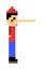 Pixel art Pinocchio long nose