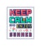 Pixel art poster with quote Keep calm and enjoy summer