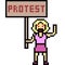 Pixel art protest woman