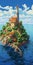 Pixel Art Of Provence Island In San Francisco Renaissance Style