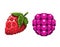 Pixel art raspberry and strawberry icon, 32X32