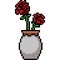pixel art red rose vase