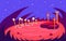 Pixel art scene for raid boss battle