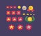 Pixel art set of star rating buttons different sizes