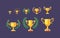 Pixel art set of winner cups