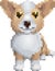 Pixel art sitting purebred corgi dog