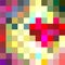 Pixel art skeleton with heart