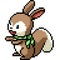 pixel art small young squirrel