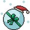 pixel art snowball present christmas