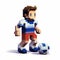 Pixel Art Soccer Boy: Vray Tracing Style With Character Design Emphasis