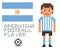 Pixel art soccer or football argentina player,