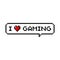 Pixel art speech bubble i love gaming sign - isolated vector illustration