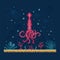 Pixel Art Squid on Seabed Landscape