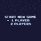 Pixel art start new game background with stars 8-bit - isolated vector illustration