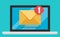 Pixel art style vector illustration of email count number on laptop screen