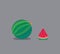 Pixel art style watermelon illustration
