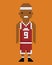 Pixel art style young black man basketball player