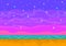 Pixel art sunset on the beach.
