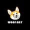 Pixel art t-shirt design with smiling corgi dog face