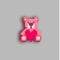 Pixel art Teddy bear with a big heart.
