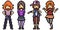 Pixel art of teenager group friend