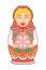 Pixel art traditional national russian matryoshka doll icon